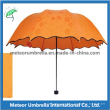 Печать водяного знака может видеть в моде дождя Модный зонтик 3 секции